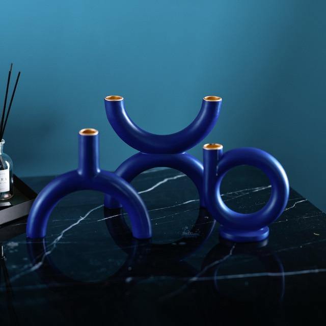 Geometric Candle Holder | Sculptural Ceramic Decor | Living Room