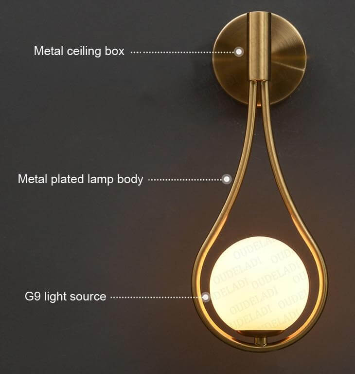Teardrop Sconce Lamp │ Frosted Glass & Warm Glow │ Bedroom & Hallway