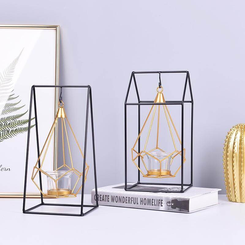 Nordic Candle Holder │ Hanging Gold Warm Glow │ Home Decor