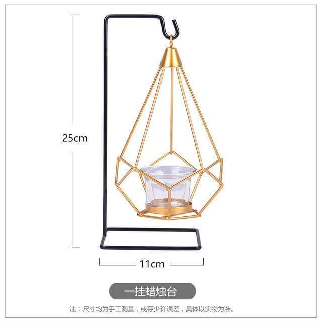 Nordic Candle Holder │ Hanging Gold Warm Glow │ Home Decor