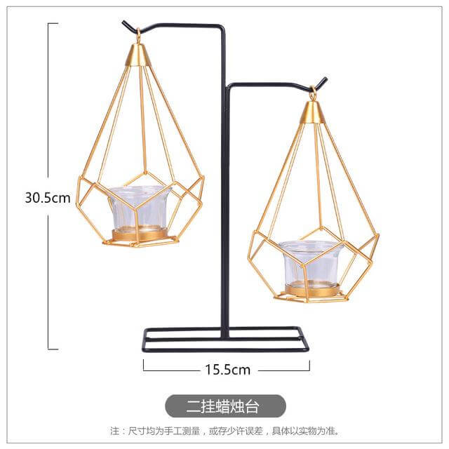 Nordic Candle Holder │ Hanging Gold Warm Glow │ Home Decor
