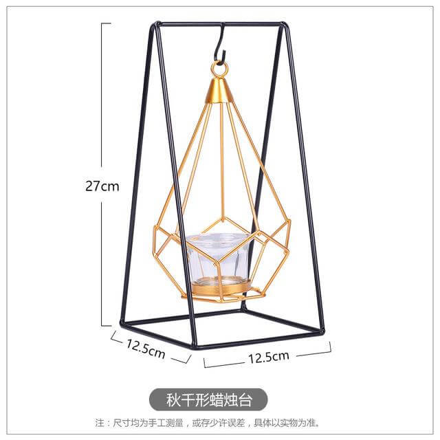 Nordic Candle Holder │ Hanging Gold Warm Glow │ Home Decor
