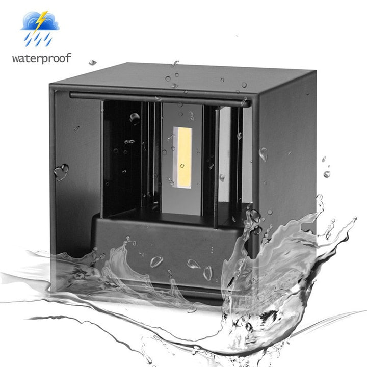 Square Wall Sconce | LED Adjustable Beam IP65 | Porch & Patio | Black