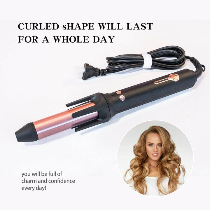 Auto Hair Curler | Ceramic Coating & 4 Heat Settings | Styling & Wavy Curls | Black/Pink