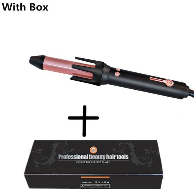 Auto Hair Curler | Ceramic Coating & 4 Heat Settings | Styling & Wavy Curls | Black/Pink