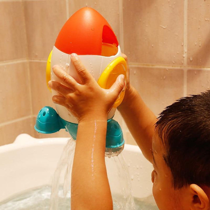 Rocket Ship Bath Toy │ Suction Cup Water Spray │ Toddler Bathtub Fun