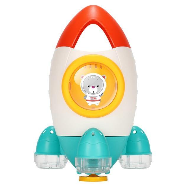Rocket Ship Bath Toy │ Suction Cup Water Spray │ Toddler Bathtub Fun