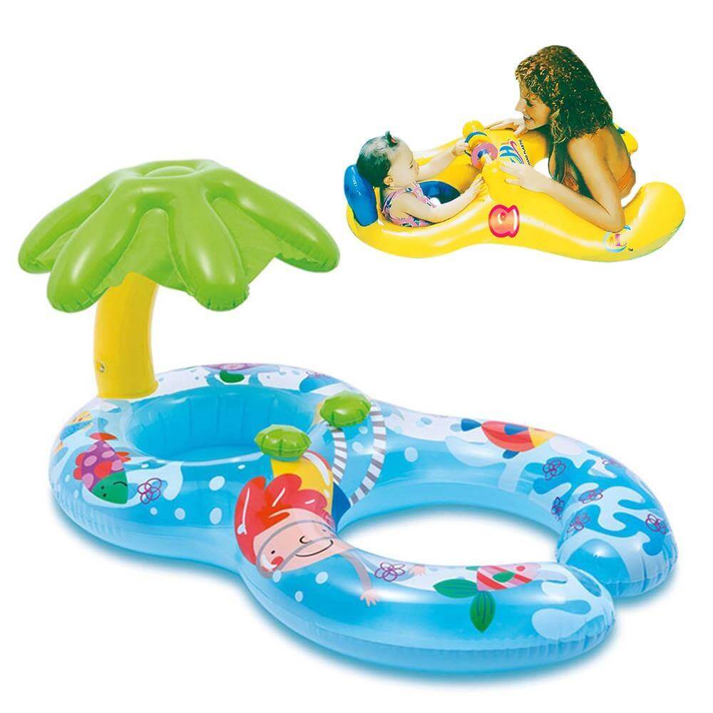 Inflatable Baby Pool Float │ Secure Seat & Built-In Toys │ Parent-Child Water Bonding