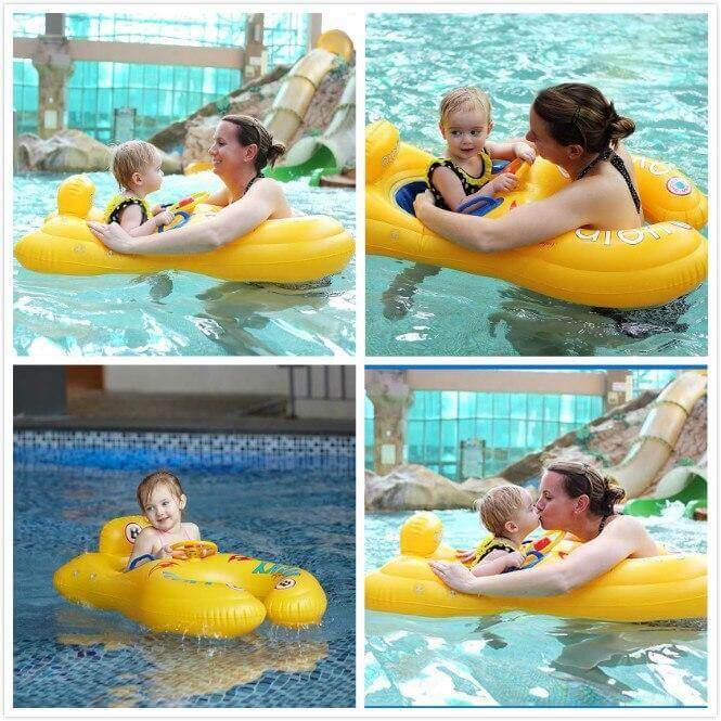 Inflatable Baby Pool Float │ Secure Seat & Built-In Toys │ Parent-Child Water Bonding