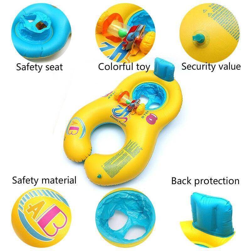 Inflatable Baby Pool Float │ Secure Seat & Built-In Toys │ Parent-Child Water Bonding