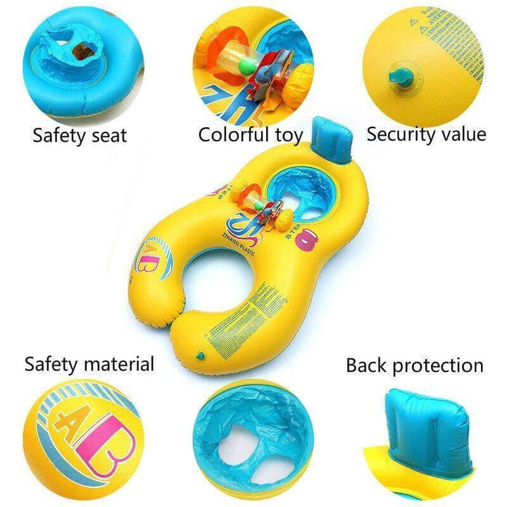 Inflatable Baby Pool Float │ Secure Seat & Built-In Toys │ Parent-Child Water Bonding
