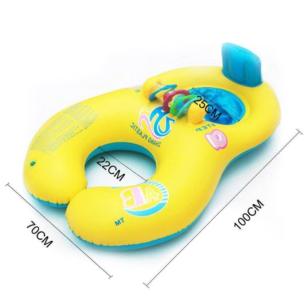Inflatable Baby Pool Float │ Secure Seat & Built-In Toys │ Parent-Child Water Bonding