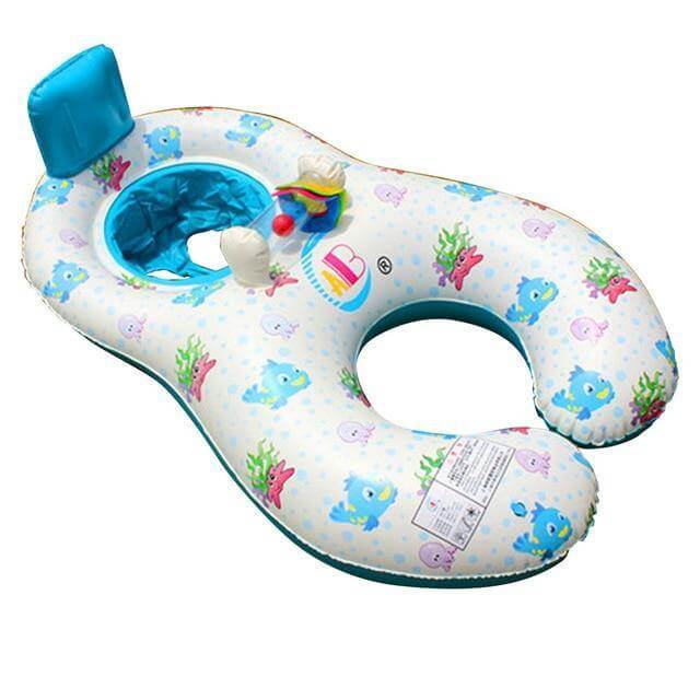 Inflatable Baby Pool Float │ Secure Seat & Built-In Toys │ Parent-Child Water Bonding
