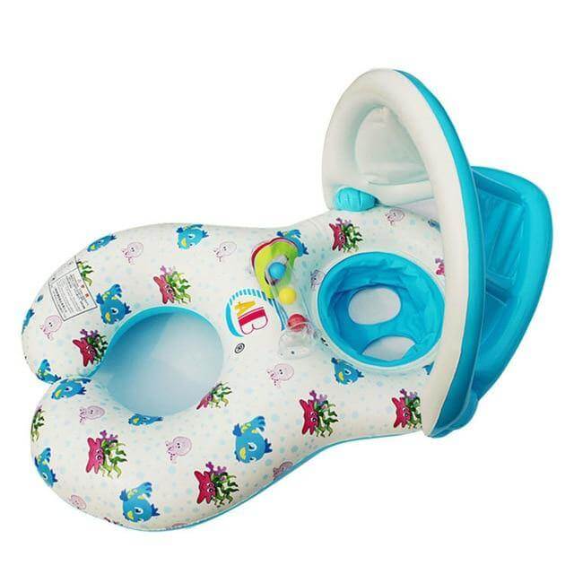 Inflatable Baby Pool Float │ Secure Seat & Built-In Toys │ Parent-Child Water Bonding
