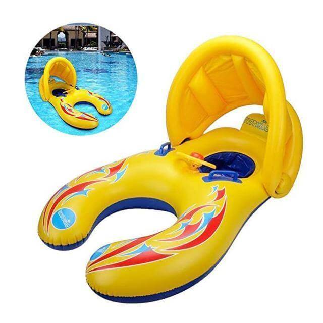 Inflatable Baby Pool Float │ Secure Seat & Built-In Toys │ Parent-Child Water Bonding