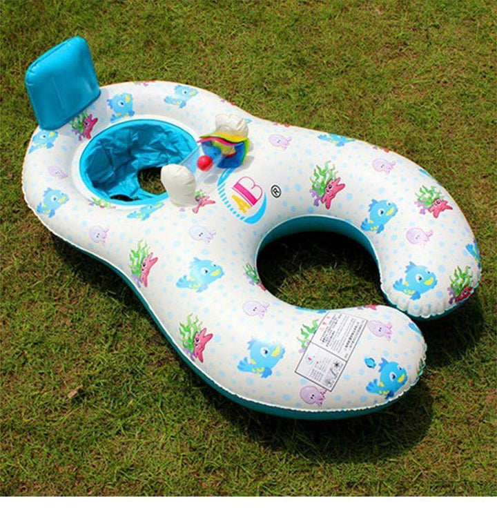 Inflatable Baby Pool Float │ Secure Seat & Built-In Toys │ Parent-Child Water Bonding