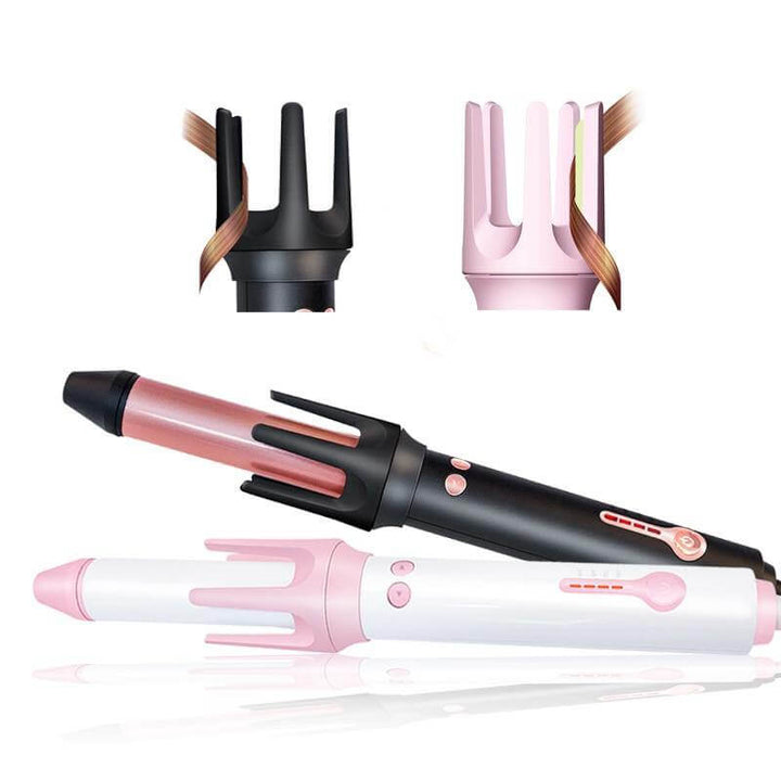 Auto Hair Curler | Ceramic Coating & 4 Heat Settings | Styling & Wavy Curls | Black/Pink