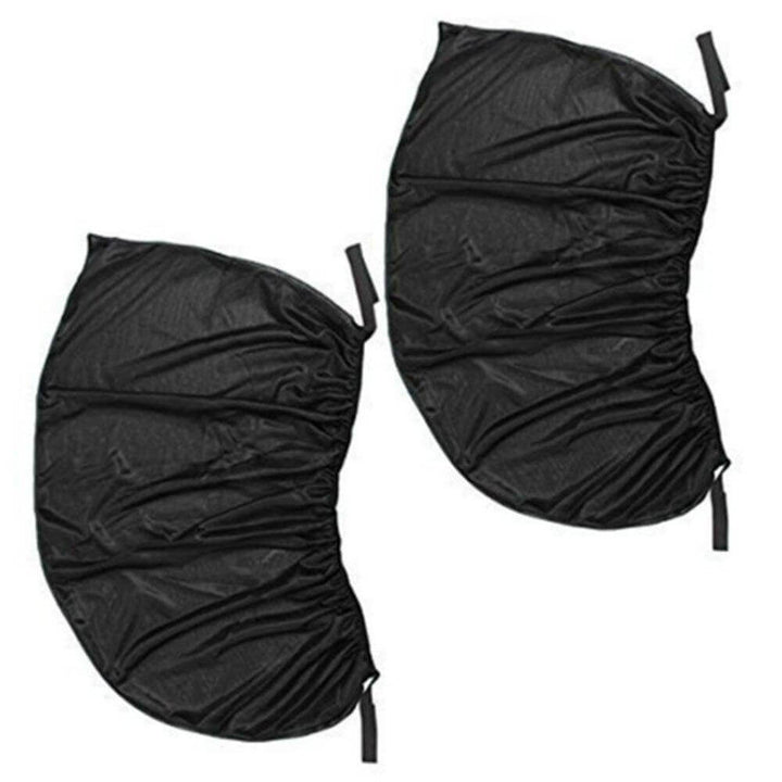 2pcs Car Window Sunshade Net | Stretchy Mesh UV Protection | Vehicle Travel | Black