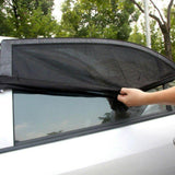 2pcs Car Window Sunshade Net | Stretchy Mesh UV Protection | Vehicle Travel | Black