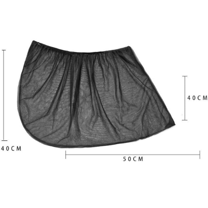 2pcs Car Window Sunshade Net | Stretchy Mesh UV Protection | Vehicle Travel | Black