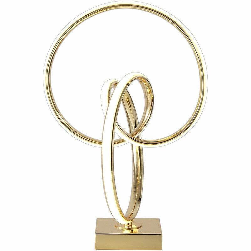 Metal Loop Table Lamp │ LED Warm Accent Glow │ Bedside Nightstand │ Gold