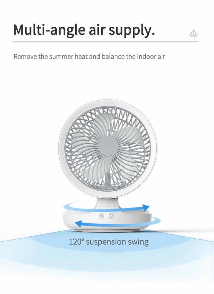 Portable Foldable Desk Fan Rechargeable Personal Air Cooling
