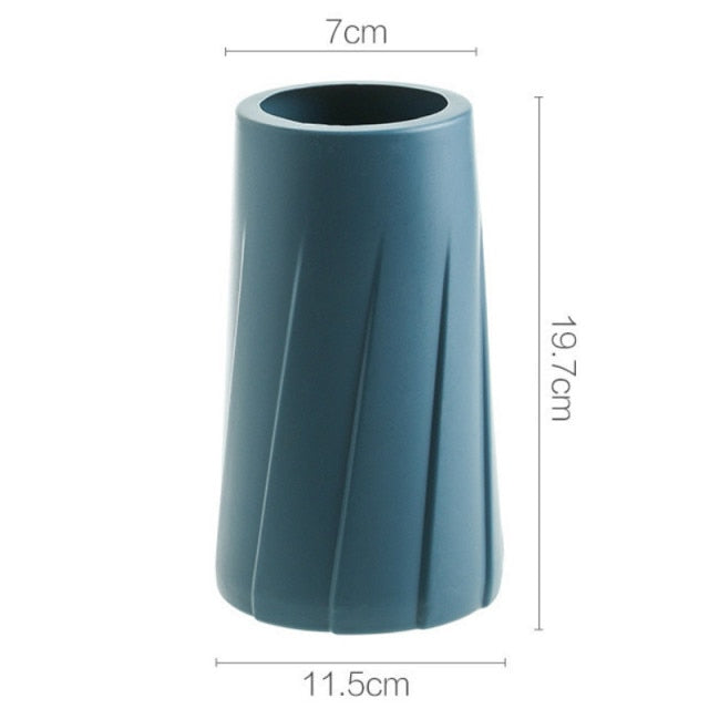 Nordic Flower Vase │ Shatterproof, Fluted Design │ Living Room & Office Decor