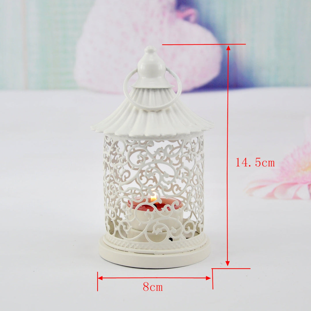 Vintage Candle Holder │ Hollow Lace Warm Glow │ Bedroom, Patio │ White