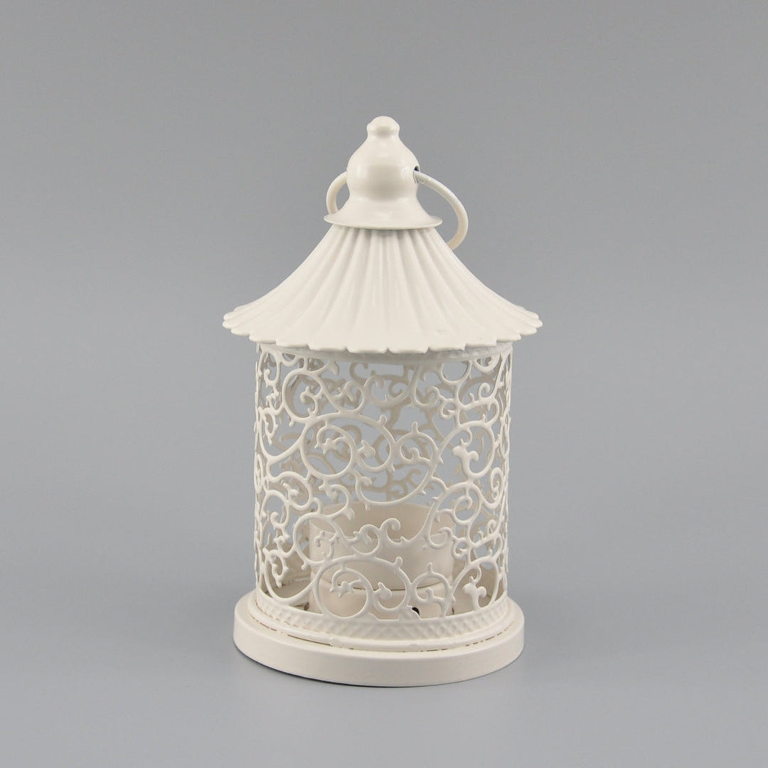 Vintage Candle Holder │ Hollow Lace Warm Glow │ Bedroom, Patio │ White