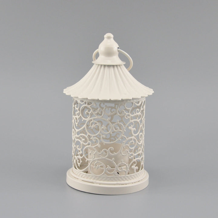 Vintage Candle Holder │ Hollow Lace Warm Glow │ Bedroom, Patio │ White