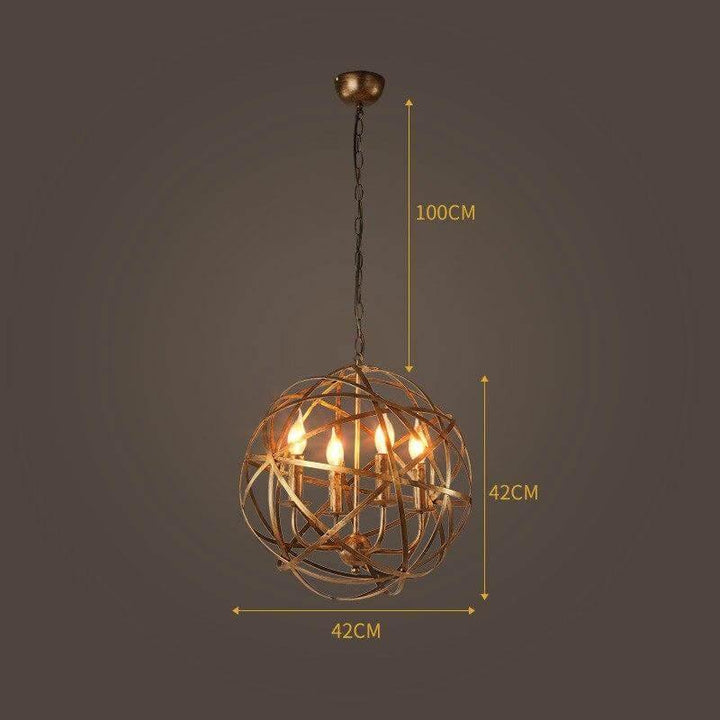 Metal Pendant Light | Rustic 4-Light Chandelier | Dining Room | Bronze