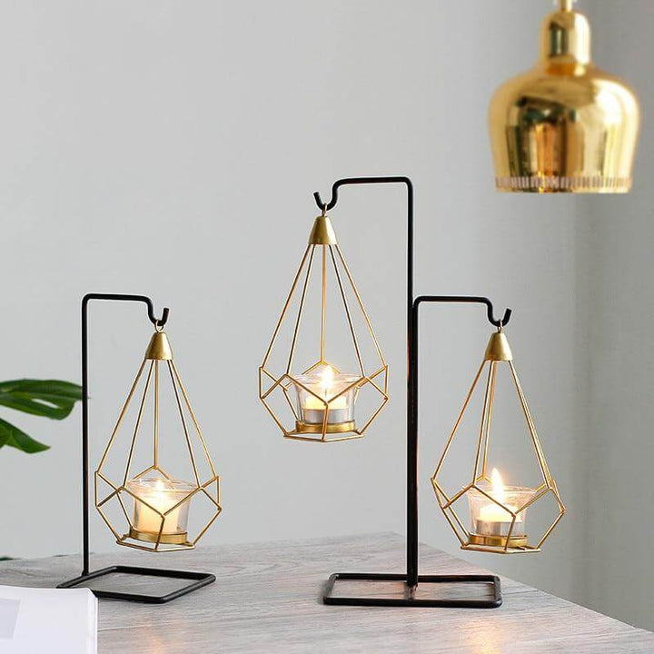Nordic Candle Holder │ Hanging Gold Warm Glow │ Home Decor