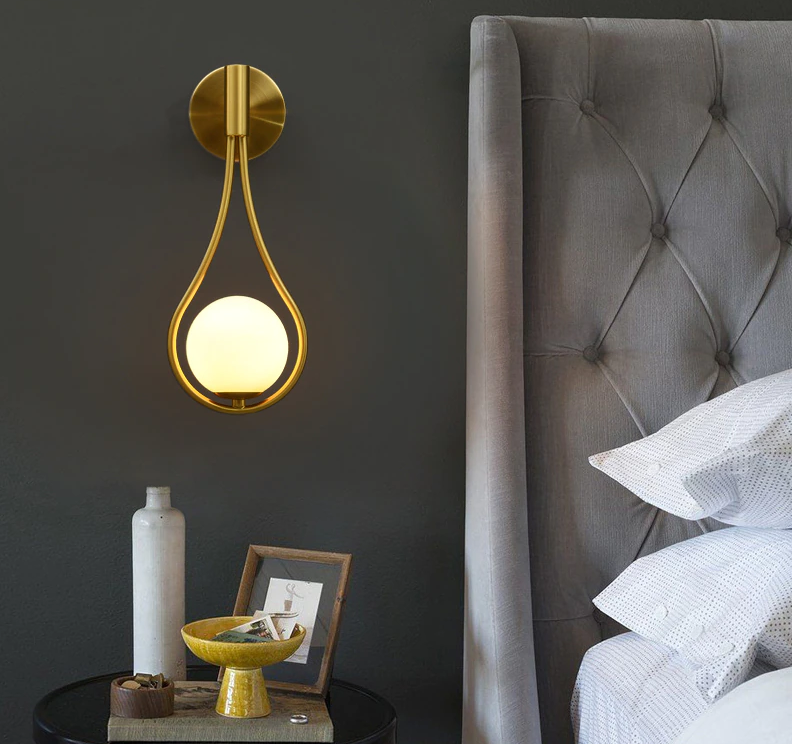 Teardrop Sconce Lamp │ Frosted Glass & Warm Glow │ Bedroom & Hallway