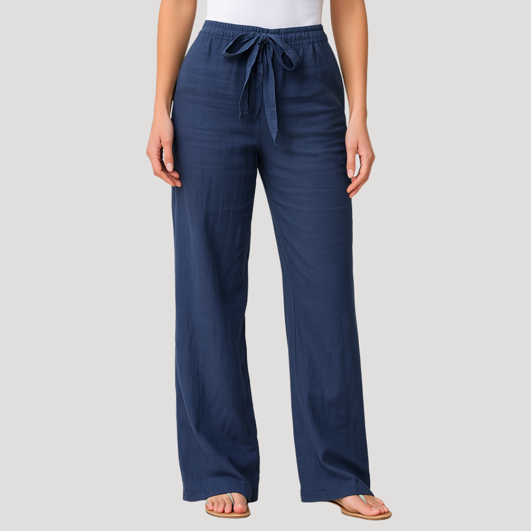 Women's Wide-Leg Tie-Waist Trousers