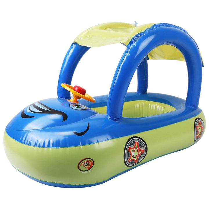 Inflatable Baby Pool Float Car | Sun Canopy for UV Protection | Pool & Beach