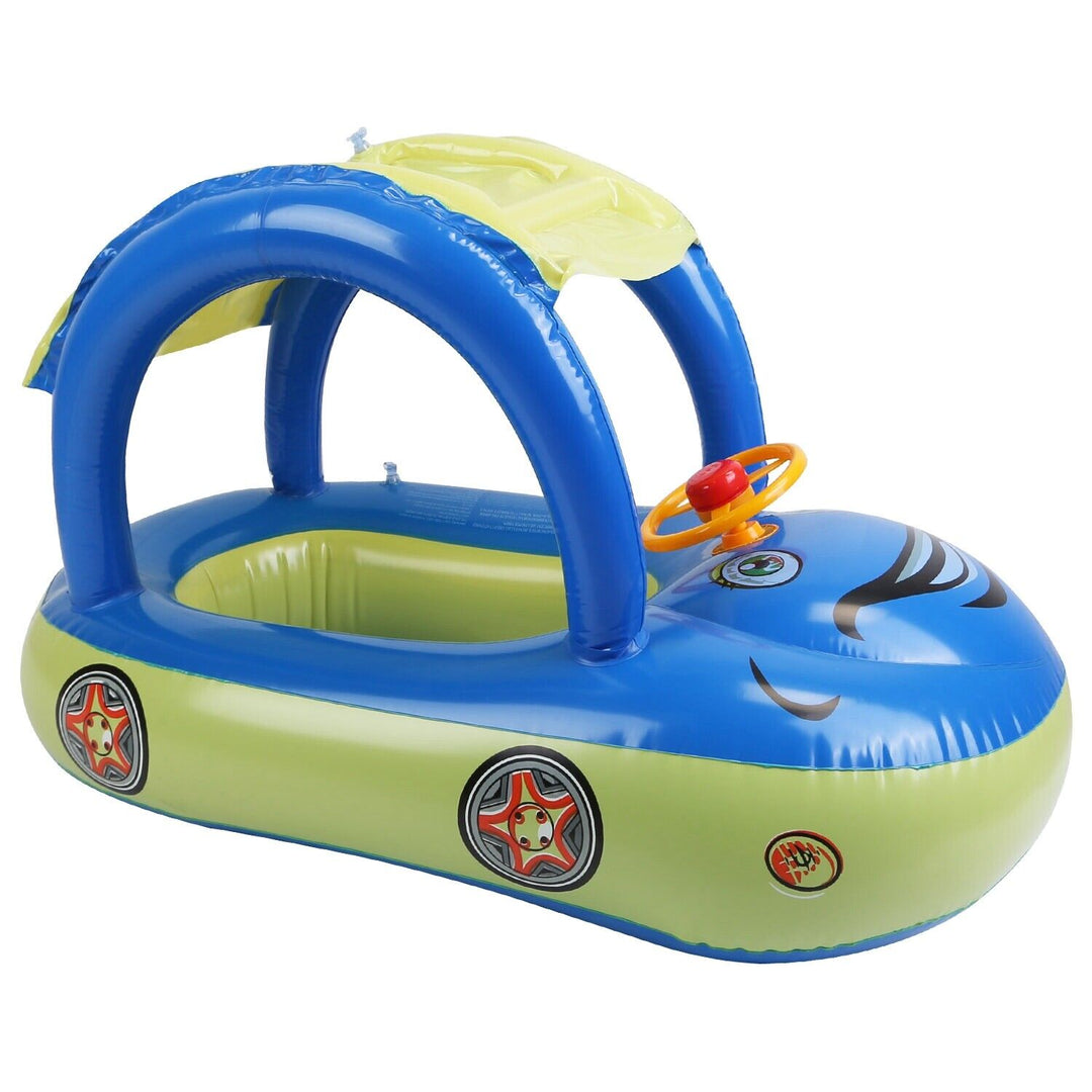 Inflatable Baby Pool Float Car | Sun Canopy for UV Protection | Pool & Beach