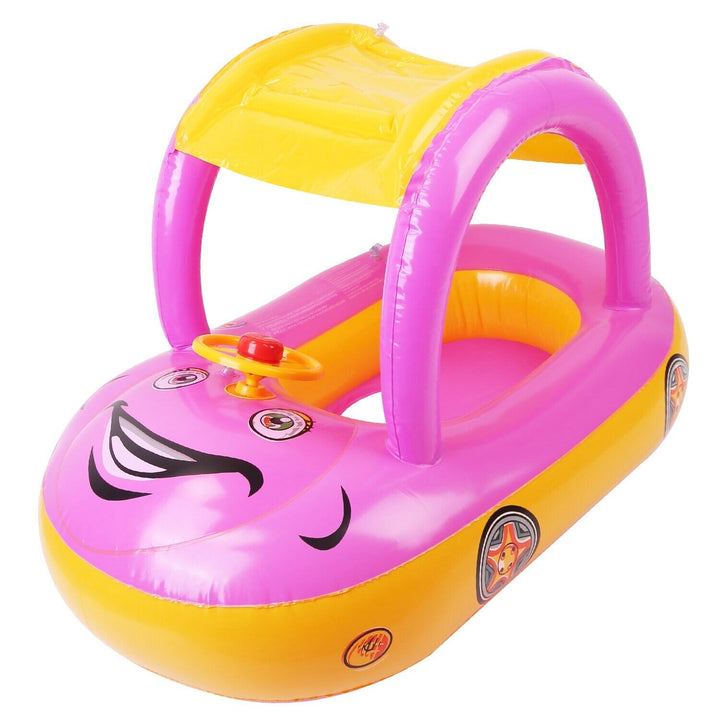 Inflatable Baby Pool Float Car | Sun Canopy for UV Protection | Pool & Beach
