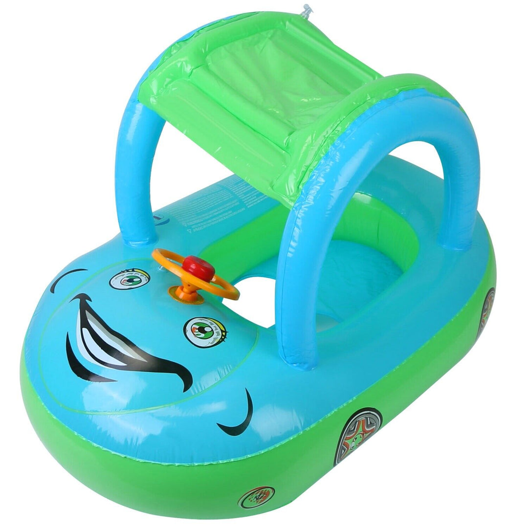 Inflatable Baby Pool Float Car | Sun Canopy for UV Protection | Pool & Beach