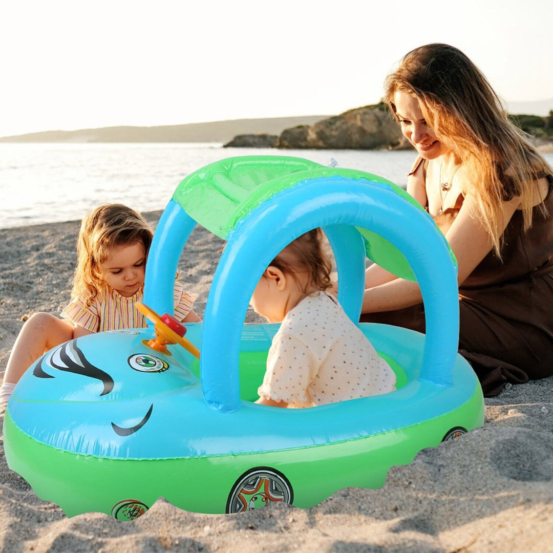 Inflatable Baby Pool Float Car | Sun Canopy for UV Protection | Pool & Beach