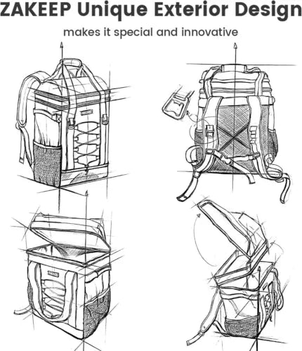 Cooler Backpack | Insulated Large | Camping & Picnic | Black