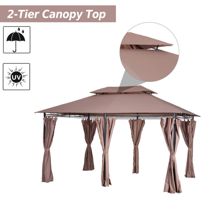 Two-Tier Backyard Gazebo Canopy Tent Shelter Shade