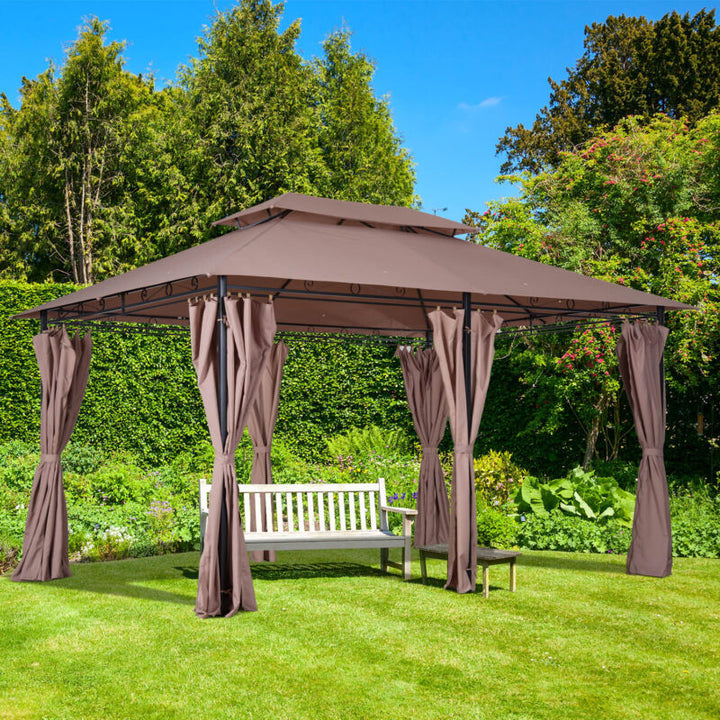 Two-Tier Backyard Gazebo Canopy Tent Shelter Shade