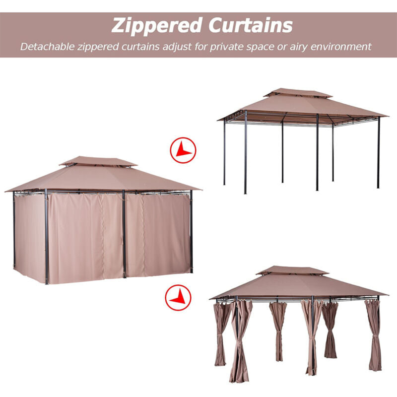 Two-Tier Backyard Gazebo Canopy Tent Shelter Shade