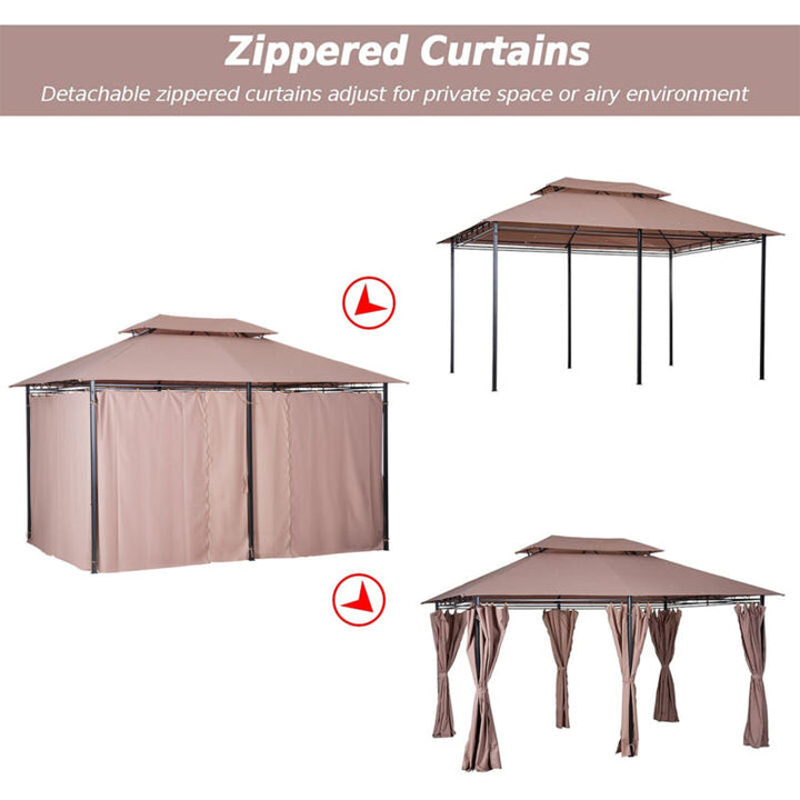 Two-Tier Backyard Gazebo Canopy Tent Shelter Shade