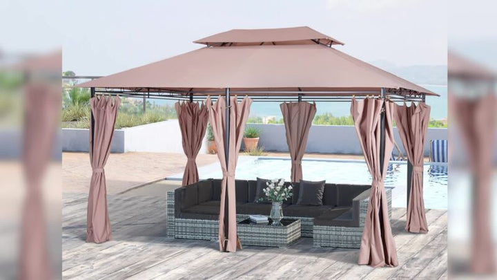 Two-Tier Backyard Gazebo Canopy Tent Shelter Shade