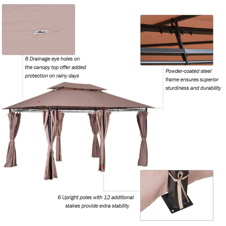 Two-Tier Backyard Gazebo Canopy Tent Shelter Shade