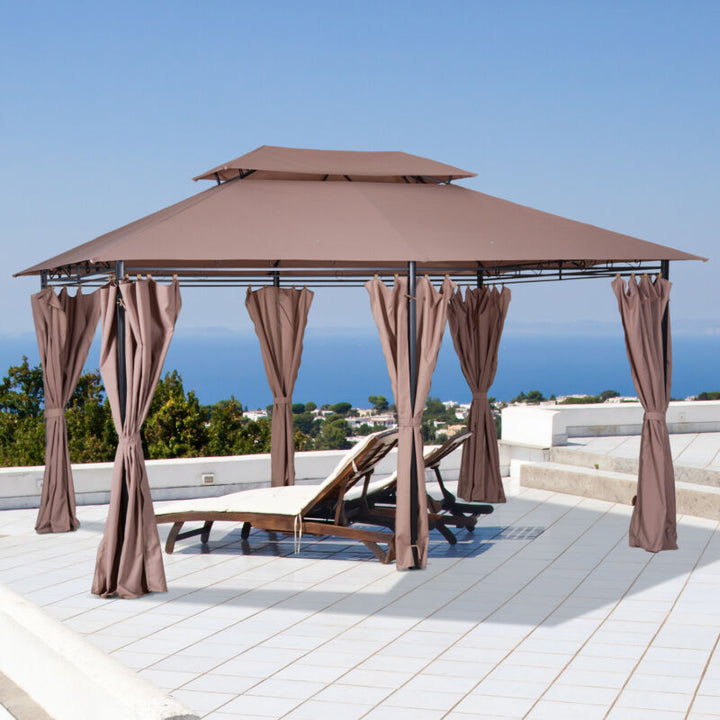 Two-Tier Backyard Gazebo Canopy Tent Shelter Shade