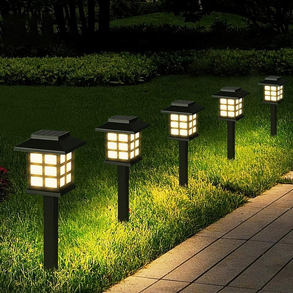 12-Pack Solar Pathway Lights Waterproof LED Garden Path Lighting