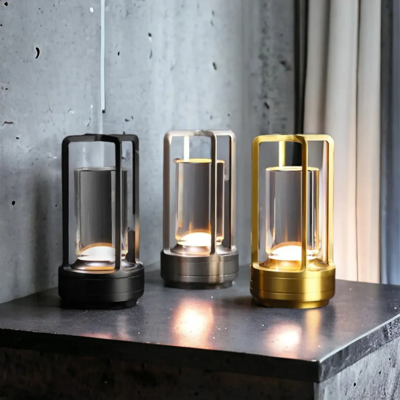 Minimalist Cordless Crystal Lantern Lamp