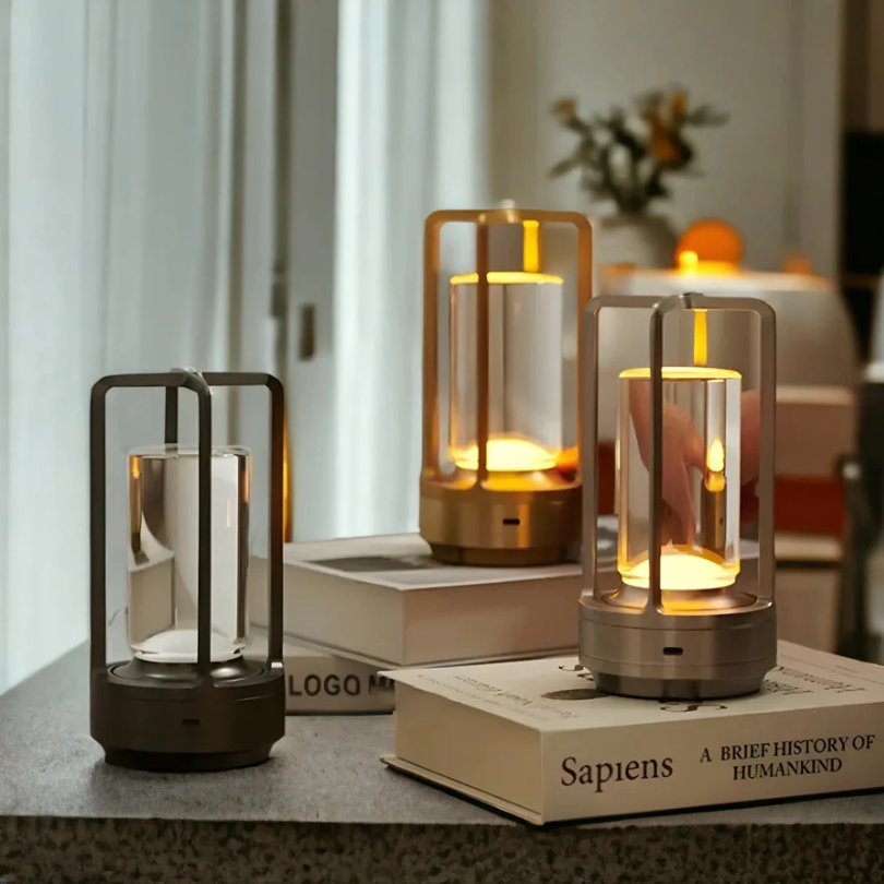 Minimalist Cordless Crystal Lantern Lamp
